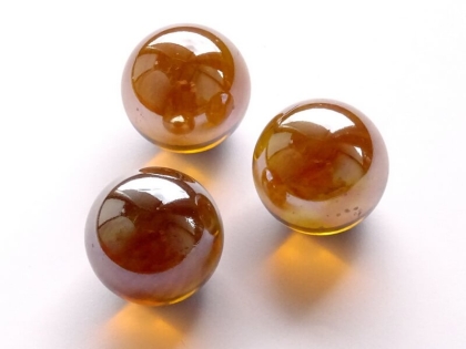Glass Marbles 25 mm Amber | Shimmering Surface | 1 Kg